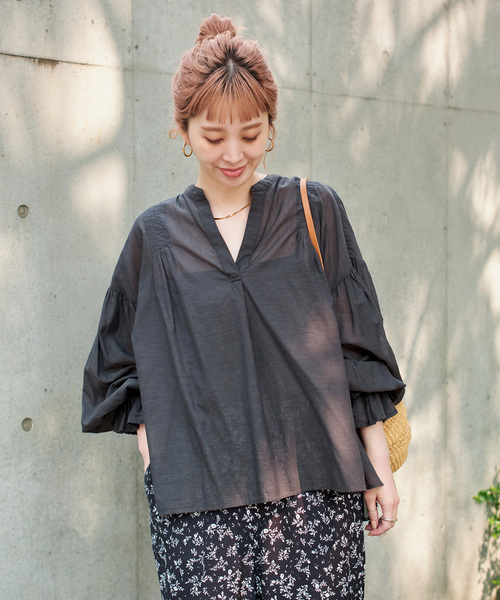 ベーセーストック　B.C STOCK スキッパーシャンブレーブラウス 楽天市場】【SALE／30%OFF】手洗い可 / スキッパーシャンブレー
