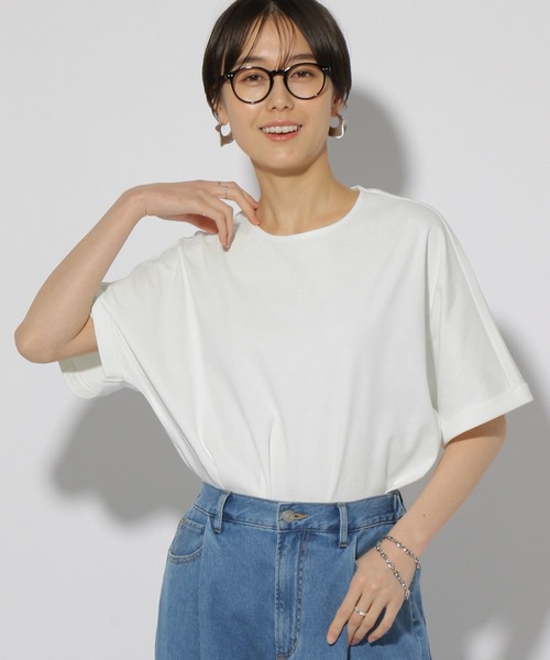 Elura（エルーラ）の「サマ見えリラックスＴシャツ/318893（Tシャツ/カットソー・レディース・チャコールグレー/ブラック/ホワイト系その他6/ライトピンク/ホワイト/ダークブラウン・SMALL/MEDIUM/LARGE）」の2枚目の写真