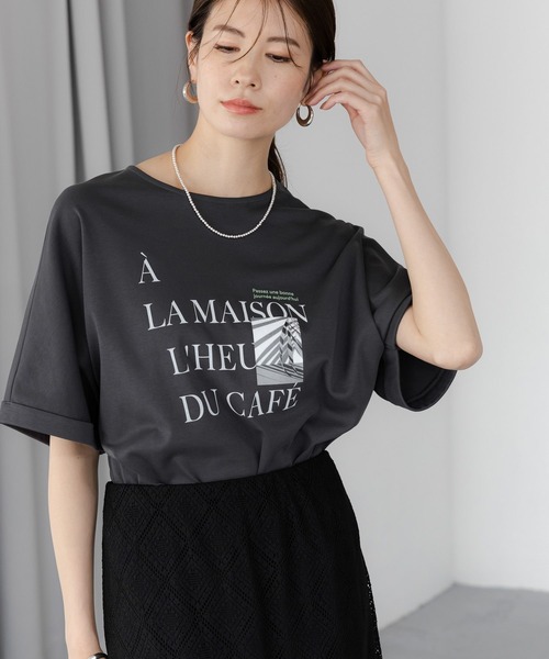 Elura（エルーラ）の「サマ見えリラックスＴシャツ/318893（Tシャツ/カットソー・レディース・チャコールグレー/ブラック/ホワイト系その他6/ライトピンク/ホワイト/ダークブラウン・SMALL/MEDIUM/LARGE）」の5枚目の写真