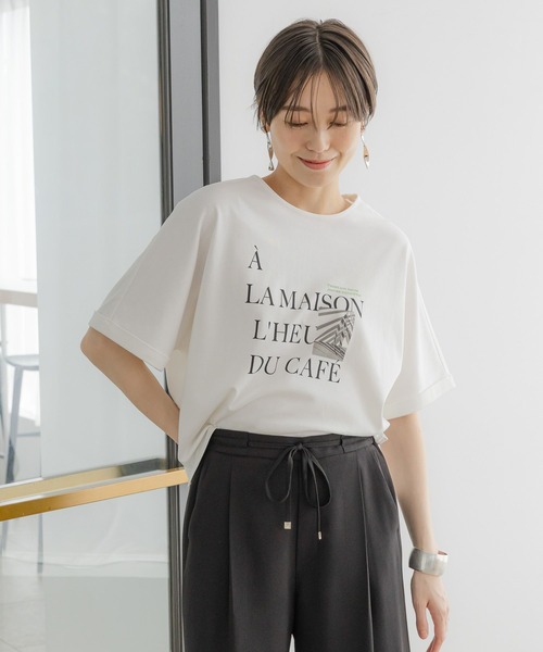 Elura（エルーラ）の「サマ見えリラックスＴシャツ/318893（Tシャツ/カットソー・レディース・チャコールグレー/ブラック/ホワイト系その他6/ライトピンク/ホワイト/ダークブラウン・SMALL/MEDIUM/LARGE）」の3枚目の写真