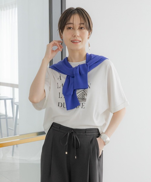 Elura（エルーラ）の「サマ見えリラックスＴシャツ/318893（Tシャツ/カットソー・レディース・チャコールグレー/ブラック/ホワイト系その他6/ライトピンク/ホワイト/ダークブラウン・SMALL/MEDIUM/LARGE）」の19枚目の写真