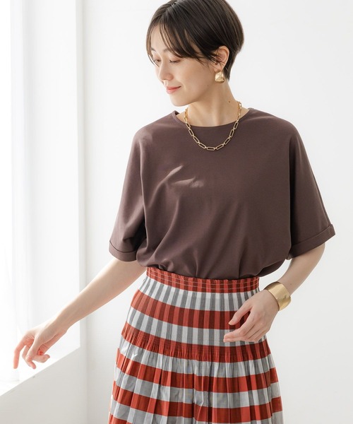 Elura（エルーラ）の「サマ見えリラックスＴシャツ/318893（Tシャツ/カットソー・レディース・チャコールグレー/ブラック/ホワイト系その他6/ライトピンク/ホワイト/ダークブラウン・SMALL/MEDIUM/LARGE）」の8枚目の写真