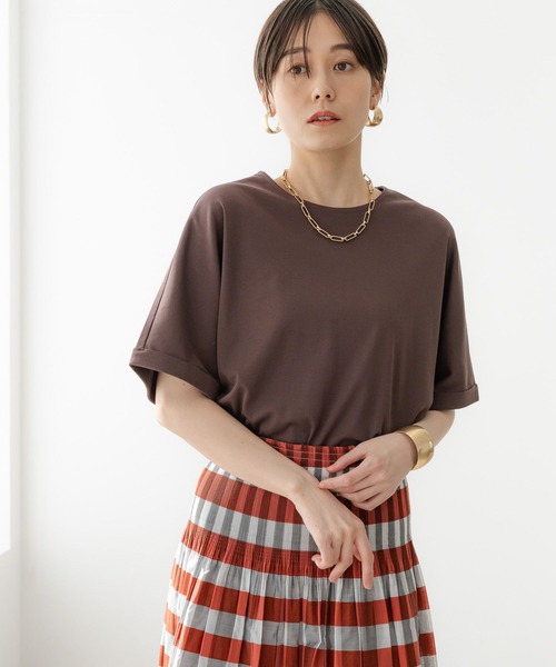 Elura（エルーラ）の「サマ見えリラックスＴシャツ/318893（Tシャツ/カットソー・レディース・チャコールグレー/ブラック/ホワイト系その他6/ライトピンク/ホワイト/ダークブラウン・SMALL/MEDIUM/LARGE）」の9枚目の写真