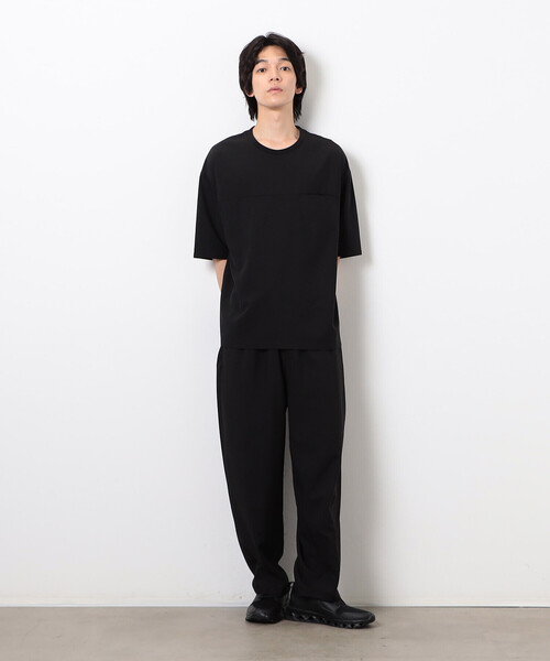 COMME CA ISM（コムサイズム）の「【セットアップ対応】ライトウエイト ポリエステル 布帛Ｔシャツ（Tシャツ/カットソー・メンズ・ネイビー/ベージュ/ブラック/カーキ・MEDIUM/LARGE/X-LARGE）」の6枚目の写真