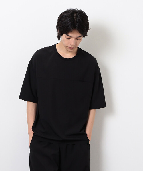 COMME CA ISM（コムサイズム）の「【セットアップ対応】ライトウエイト ポリエステル 布帛Ｔシャツ（Tシャツ/カットソー・メンズ・ネイビー/ベージュ/ブラック/カーキ・MEDIUM/LARGE/X-LARGE）」の8枚目の写真