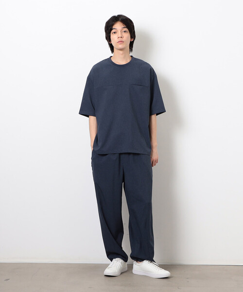 COMME CA ISM（コムサイズム）の「【セットアップ対応】ライトウエイト ポリエステル 布帛Ｔシャツ（Tシャツ/カットソー・メンズ・ネイビー/ベージュ/ブラック/カーキ・MEDIUM/LARGE/X-LARGE）」の9枚目の写真