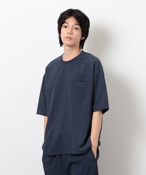 COMME CA ISM（コムサイズム）の「【セットアップ対応】ライトウエイト ポリエステル 布帛Ｔシャツ（Tシャツ/カットソー・メンズ・ネイビー/ベージュ/ブラック/カーキ・MEDIUM/LARGE/X-LARGE）」の12枚目の写真