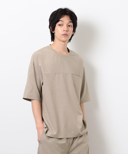 COMME CA ISM（コムサイズム）の「【セットアップ対応】ライトウエイト ポリエステル 布帛Ｔシャツ（Tシャツ/カットソー・メンズ・ネイビー/ベージュ/ブラック/カーキ・MEDIUM/LARGE/X-LARGE）」の14枚目の写真