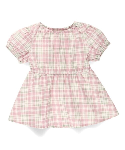 BRANSHES（ブランシェス）の「【綿100％】バックリボンチュニック（シャツ/ブラウス・キッズ・オフホワイト/ピンク・110/100/90/80/120/130）」の8枚目の写真