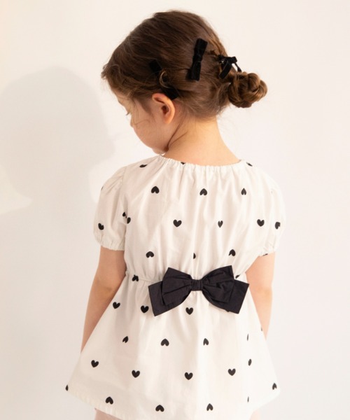 BRANSHES（ブランシェス）の「【綿100％】バックリボンチュニック（シャツ/ブラウス・キッズ・オフホワイト/ピンク・110/100/90/80/120/130）」の13枚目の写真