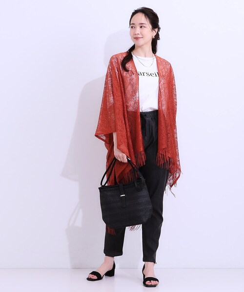 SHOO・LA・RUE(シューラルー)の「ペーパーショルダーバッグ(ショルダーバッグ・レディース・アイボリー/ブラック/ベージュ・00)」の7枚目の写真