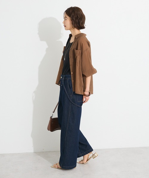 CRAFT STANDARD BOUTIQUE（クラフトスタンダードブティック）の「シアーシャツ◆（シャツ/ブラウス・レディース・ホワイト/ブラウン/チャコールグレー・FREE）」の8枚目の写真