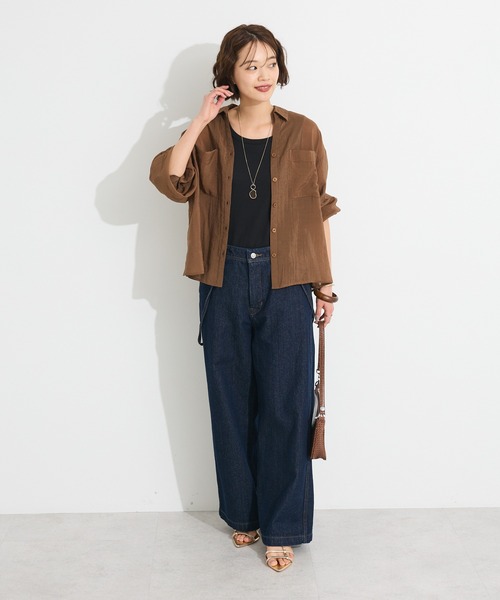 CRAFT STANDARD BOUTIQUE（クラフトスタンダードブティック）の「シアーシャツ◆（シャツ/ブラウス・レディース・ホワイト/ブラウン/チャコールグレー・FREE）」の10枚目の写真