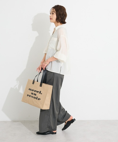 CRAFT STANDARD BOUTIQUE（クラフトスタンダードブティック）の「シアーシャツ◆（シャツ/ブラウス・レディース・ホワイト/ブラウン/チャコールグレー・FREE）」の16枚目の写真