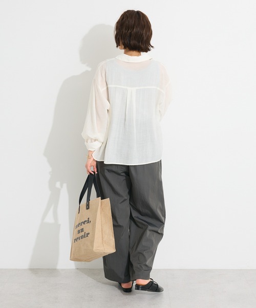 CRAFT STANDARD BOUTIQUE（クラフトスタンダードブティック）の「シアーシャツ◆（シャツ/ブラウス・レディース・ホワイト/ブラウン/チャコールグレー・FREE）」の17枚目の写真