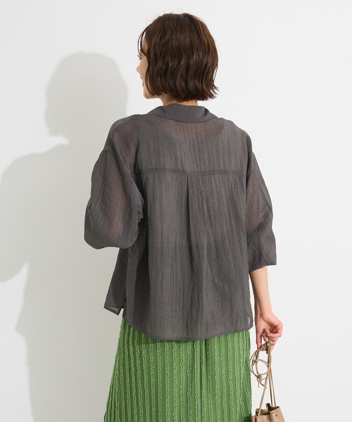 CRAFT STANDARD BOUTIQUE（クラフトスタンダードブティック）の「シアーシャツ◆（シャツ/ブラウス・レディース・ホワイト/ブラウン/チャコールグレー・FREE）」の21枚目の写真