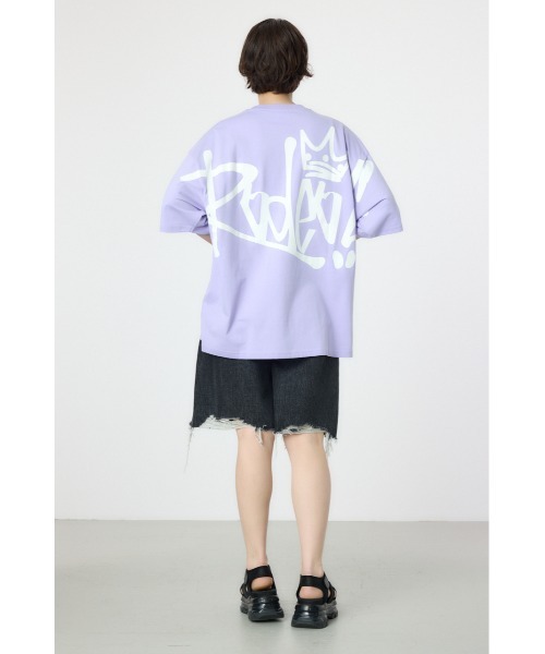 RODEO CROWNS WIDE BOWL(ロデオクラウンズワイドボウル)の「BIG SIGN LOGO Tシャツ(Tシャツ/カットソー・レディース・ライトパープル/ネイビー/ブラック/オフホワイト・MEDIUM/LARGE)」の14枚目の写真