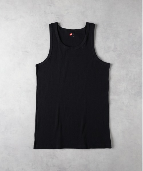 HANES（ヘインズ）の「【HANES】リブタンクトップ（タンクトップ・メンズ・ブラック/ホワイト・L/M/XL）」の2枚目の写真
