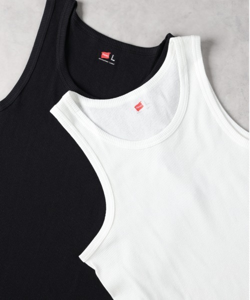 HANES（ヘインズ）の「【HANES】リブタンクトップ（タンクトップ・メンズ・ブラック/ホワイト・L/M/XL）」の8枚目の写真