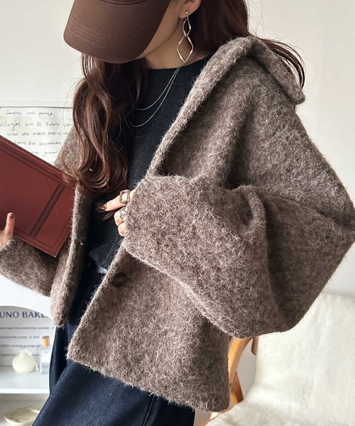 セール】ベーシックアウターを、素材感で大人見えに◎リングシャギー