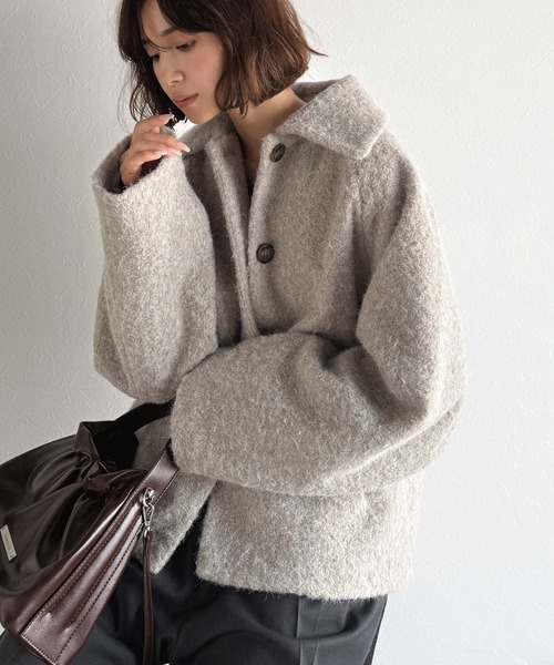 セール】ベーシックアウターを、素材感で大人見えに◎リングシャギー