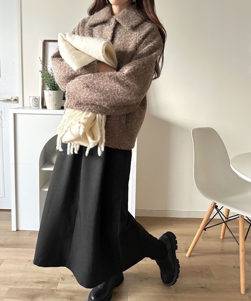 セール】ベーシックアウターを、素材感で大人見えに◎リングシャギー