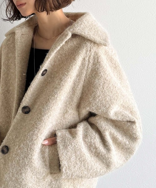 セール】ベーシックアウターを、素材感で大人見えに◎リングシャギー