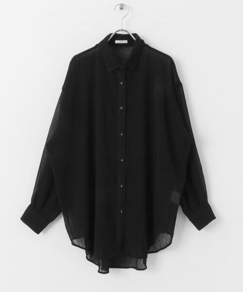 ITEMS URBANRESEARCH(アイテムズ アーバンリサーチ)の「ヨウリュウシアービッグシャツ(シャツ/ブラウス・レディース・ラベンダー/オフホワイト/ブラック・FREE)」の20枚目の写真