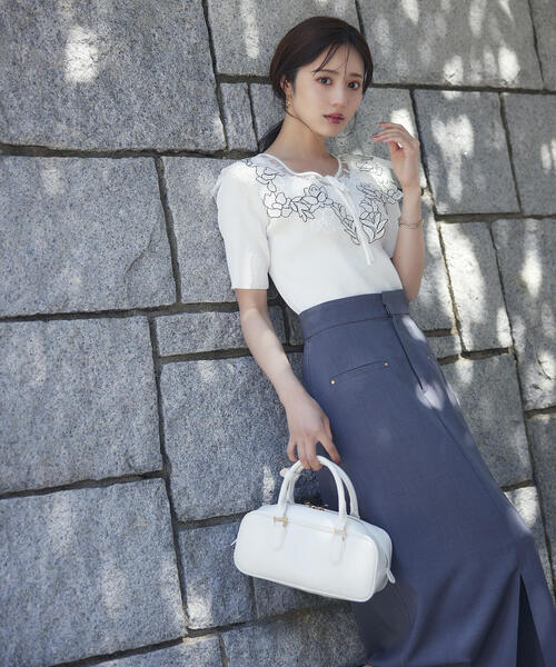 PROPORTION BODY DRESSING（プロポーションボディドレッシング）の「前スリットナロースカート / 1215120601（スカート・レディース・ダークグレー/ピンク/ベージュ・SMALL/MEDIUM/XS）」の17枚目の写真