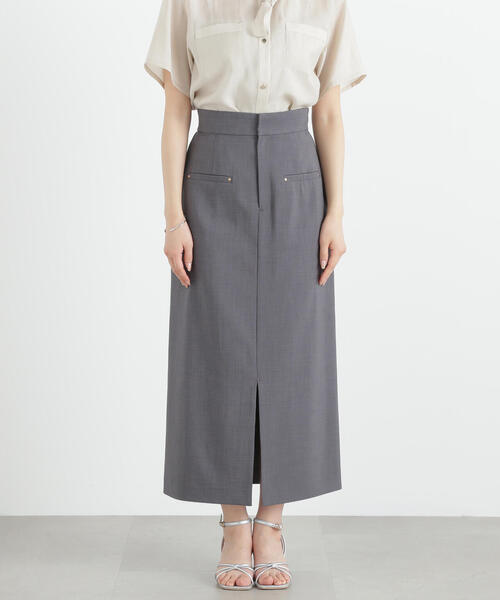 PROPORTION BODY DRESSING（プロポーションボディドレッシング）の「前スリットナロースカート / 1215120601（スカート・レディース・ダークグレー/ピンク/ベージュ・SMALL/MEDIUM/XS）」の21枚目の写真