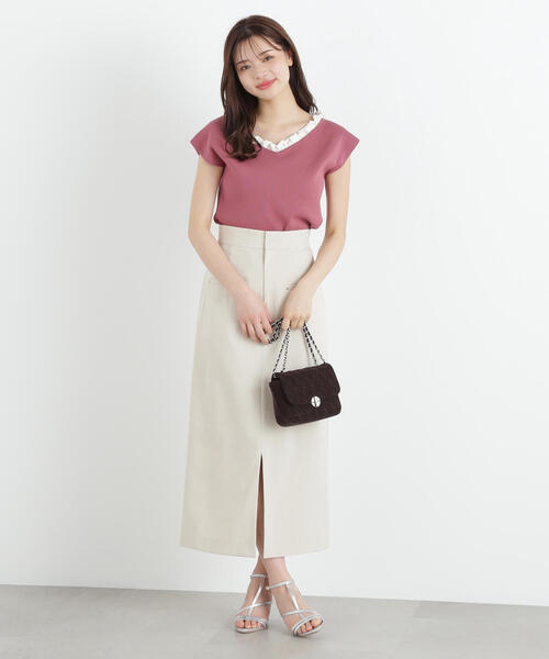 PROPORTION BODY DRESSING（プロポーションボディドレッシング）の「前スリットナロースカート / 1215120601（スカート・レディース・ダークグレー/ピンク/ベージュ・SMALL/MEDIUM/XS）」の8枚目の写真