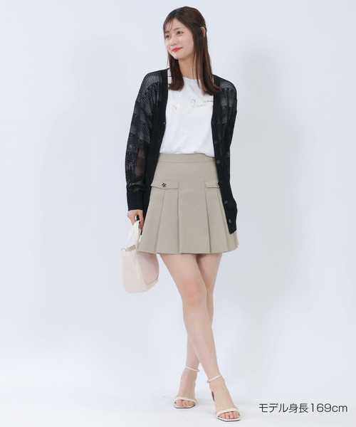 and marry タグ付きミニプリーツスカート　ベージュ　Sサイズ ダブルプリーツミニ スカート（スカート）｜MARY QUANT（マリー