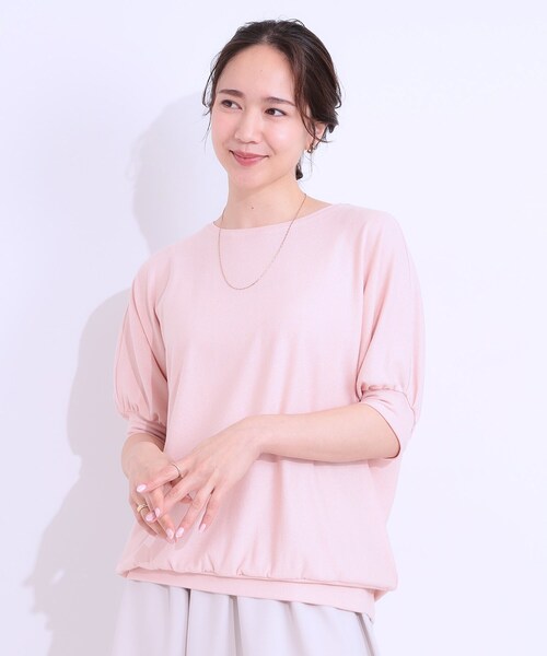 DRESKIP(ドレスキップ)の「【ひんやり/UV】ほんのりラメで大人上品 お袖リブ ドルマントップス(Tシャツ/カットソー・レディース・オフホワイト/グレー/ピンク/サックスブルー/イエロー系その他/ブラック・00)」の15枚目の写真