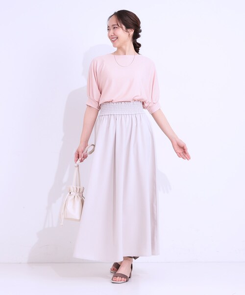 DRESKIP(ドレスキップ)の「【ひんやり/UV】ほんのりラメで大人上品 お袖リブ ドルマントップス(Tシャツ/カットソー・レディース・オフホワイト/グレー/ピンク/サックスブルー/イエロー系その他/ブラック・00)」の17枚目の写真