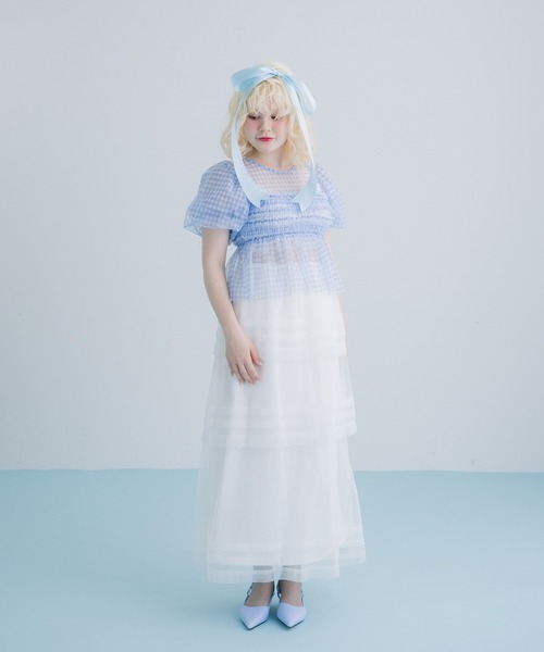 リンカブル　チェックシアーブラウス リンカブルチェックシアーブラウス