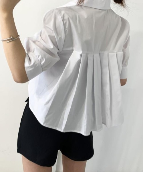 SHEPP(シープ)の「バックプリーツシャツ(シャツ/ブラウス・レディース・ホワイト/サックスブルー/ライトイエロー・F)」の15枚目の写真