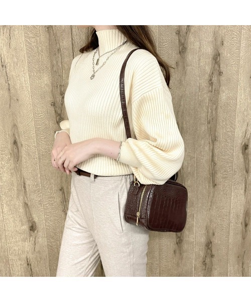 GORGE（ゴージ）の「《クロコ調×2WAY》レディース アレグロBAG ショルダー＆ハンドバッグ コンパクト 春夏秋冬（ショルダーバッグ・レディース・ブラック/グリーン/ブラウン・F）」の3枚目の写真