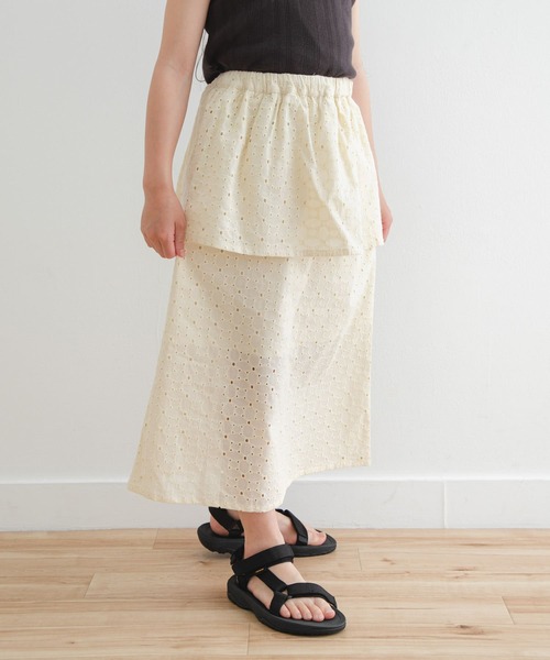 URBAN RESEARCH DOORS（アーバンリサーチドアーズ）の「コットンレースティアードスカート(KIDS)（スカート・キッズ・アイボリー/パープル・120/105/135）」の6枚目の写真