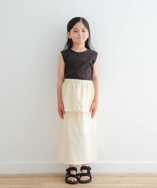 URBAN RESEARCH DOORS（アーバンリサーチドアーズ）の「コットンレースティアードスカート(KIDS)（スカート・キッズ・アイボリー/パープル・120/105/135）」の7枚目の写真