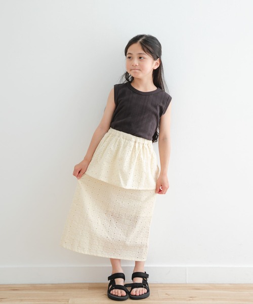URBAN RESEARCH DOORS（アーバンリサーチドアーズ）の「コットンレースティアードスカート(KIDS)（スカート・キッズ・アイボリー/パープル・120/105/135）」の8枚目の写真