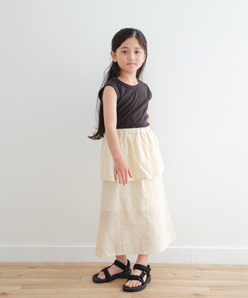URBAN RESEARCH DOORS（アーバンリサーチドアーズ）の「コットンレースティアードスカート(KIDS)（スカート・キッズ・アイボリー/パープル・120/105/135）」の9枚目の写真