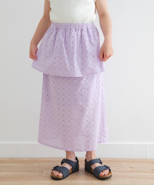 URBAN RESEARCH DOORS（アーバンリサーチドアーズ）の「コットンレースティアードスカート(KIDS)（スカート・キッズ・アイボリー/パープル・120/105/135）」の14枚目の写真