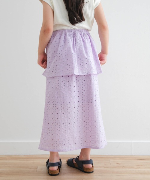 URBAN RESEARCH DOORS（アーバンリサーチドアーズ）の「コットンレースティアードスカート(KIDS)（スカート・キッズ・アイボリー/パープル・120/105/135）」の15枚目の写真