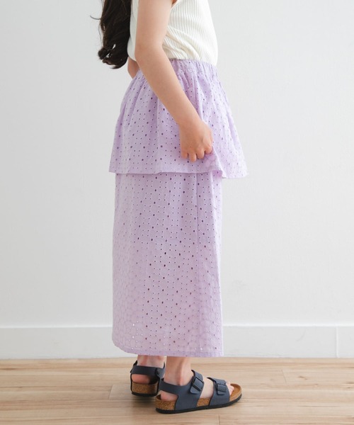 URBAN RESEARCH DOORS（アーバンリサーチドアーズ）の「コットンレースティアードスカート(KIDS)（スカート・キッズ・アイボリー/パープル・120/105/135）」の16枚目の写真