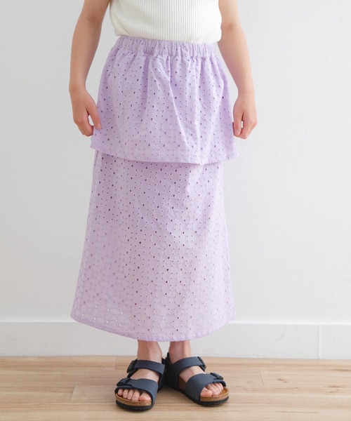 URBAN RESEARCH DOORS（アーバンリサーチドアーズ）の「コットンレースティアードスカート(KIDS)（スカート・キッズ・アイボリー/パープル・120/105/135）」の17枚目の写真