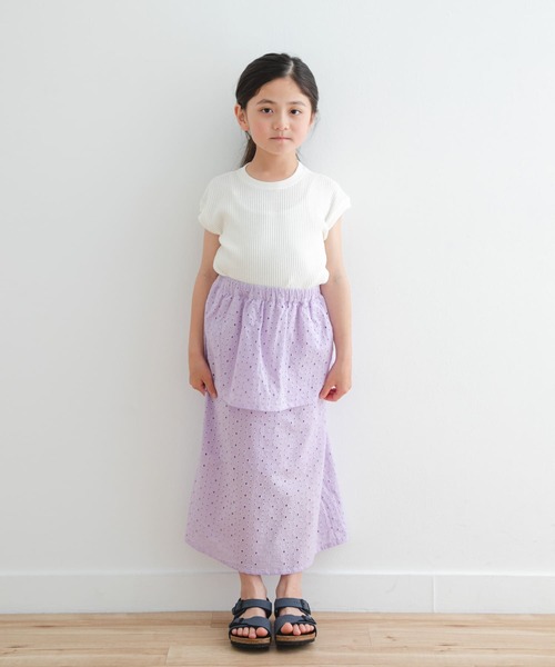 URBAN RESEARCH DOORS（アーバンリサーチドアーズ）の「コットンレースティアードスカート(KIDS)（スカート・キッズ・アイボリー/パープル・120/105/135）」の18枚目の写真