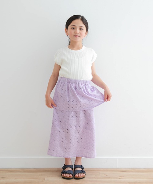 URBAN RESEARCH DOORS（アーバンリサーチドアーズ）の「コットンレースティアードスカート(KIDS)（スカート・キッズ・アイボリー/パープル・120/105/135）」の19枚目の写真