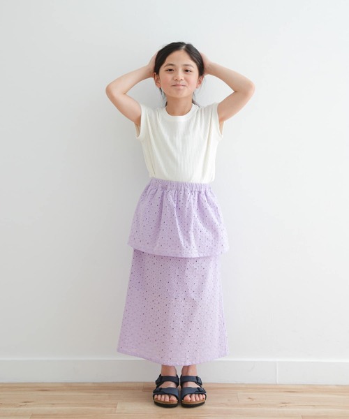 URBAN RESEARCH DOORS（アーバンリサーチドアーズ）の「コットンレースティアードスカート(KIDS)（スカート・キッズ・アイボリー/パープル・120/105/135）」の20枚目の写真