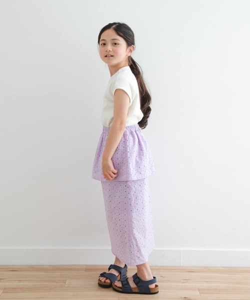 URBAN RESEARCH DOORS（アーバンリサーチドアーズ）の「コットンレースティアードスカート(KIDS)（スカート・キッズ・アイボリー/パープル・120/105/135）」の21枚目の写真