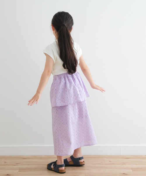 URBAN RESEARCH DOORS（アーバンリサーチドアーズ）の「コットンレースティアードスカート(KIDS)（スカート・キッズ・アイボリー/パープル・120/105/135）」の22枚目の写真